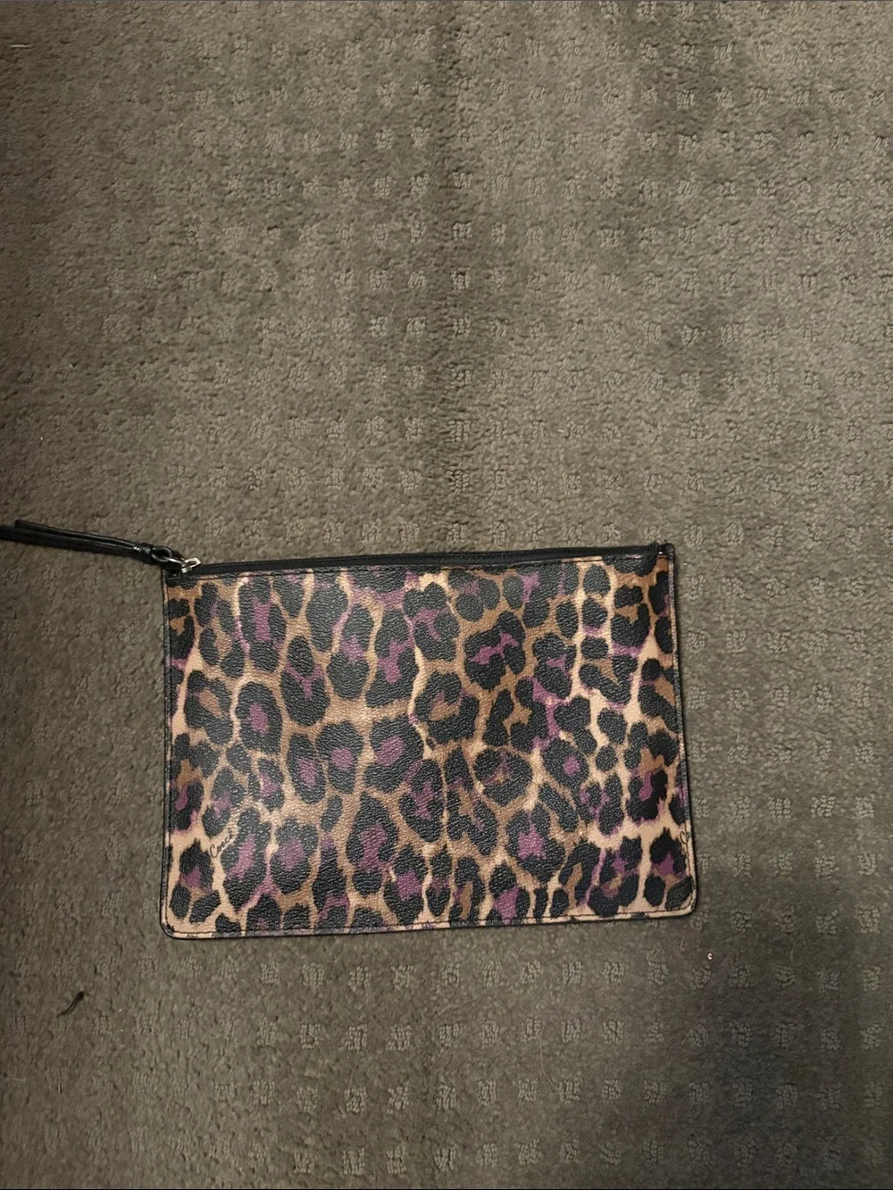 Coach Leopard Print Wristlet Clutch in Brown and Purple